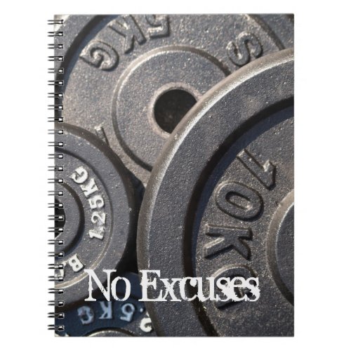 Weightlifting Plates No Excuses Notebook