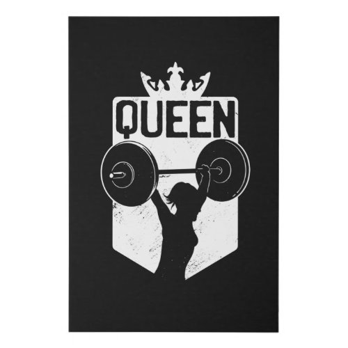 Weightlifting queen faux canvas print