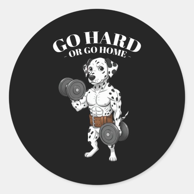 Weightlifting Quotes, Go Hard, Train Hard Bodybuil Classic Round Sticker (Front)