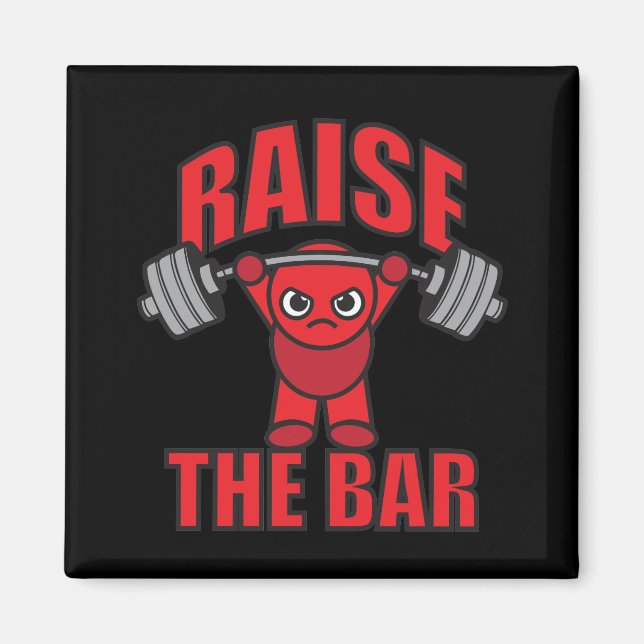 Weightlifting - Raise The Bar - Kawaii Motivation Magnet (Front)