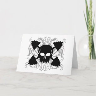 Weightlifting Skull Card