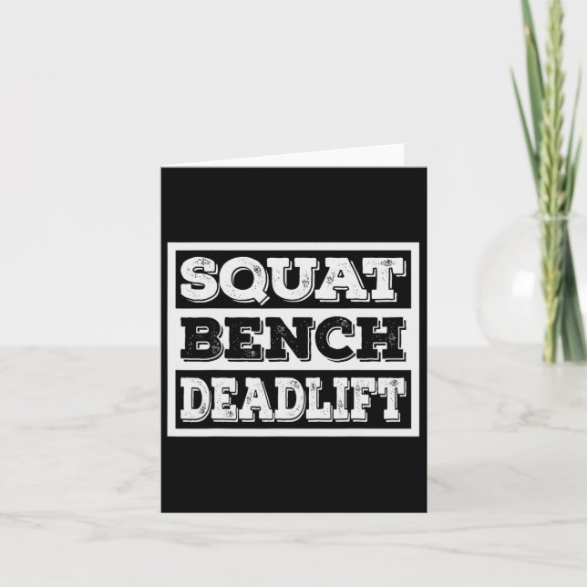 Weightlifting Squat Bench Deadlift Workout Gym Wei Card (Front)