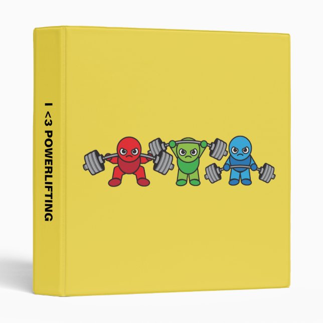 Weightlifting - Squat, Press, Deadlift - Kawaii Binder (Front/Spine)