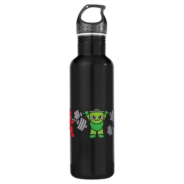 Weightlifting - Squat, Press, Deadlift - Kawaii Stainless Steel Water Bottle (Front)