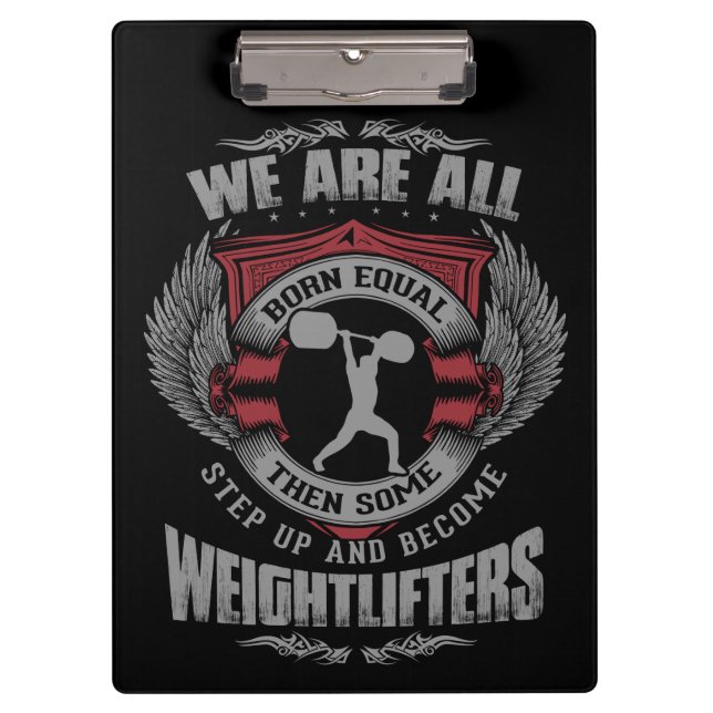 Weightlifting - Step Up - Workout Motivational Clipboard (Front)