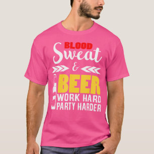 Weightlifting T Shirt - Blood Sweat Beer Gift