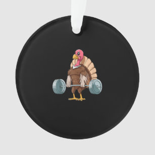 Weightlifting Turkey Deadlifting Thanksgiving Ornament
