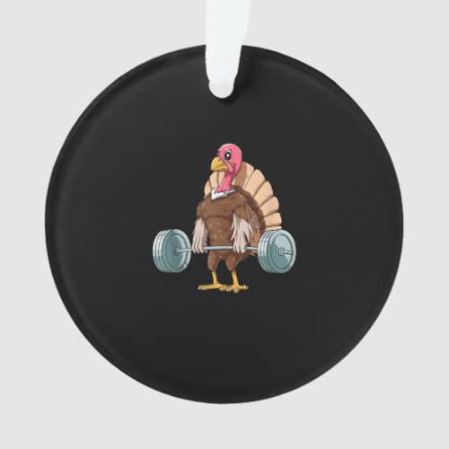 Weightlifting Turkey Deadlifting Thanksgiving Ornament