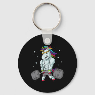 Weightlifting Unicorn - Funny Deadlift And Gym Gif Keychain