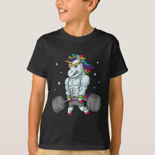 Weightlifting Unicorn - Funny Deadlift And Gym Gif T-Shirt