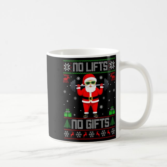 Weightlifting Workout Gym Santa Christmas Ugly Swe Coffee Mug (Right)
