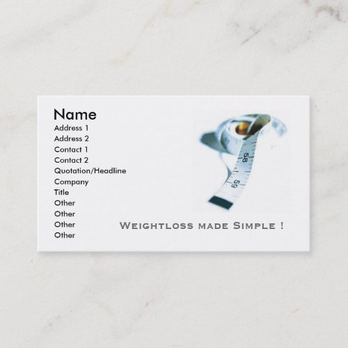Weightloss business cards