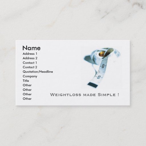 Customizable Weightloss business cards
