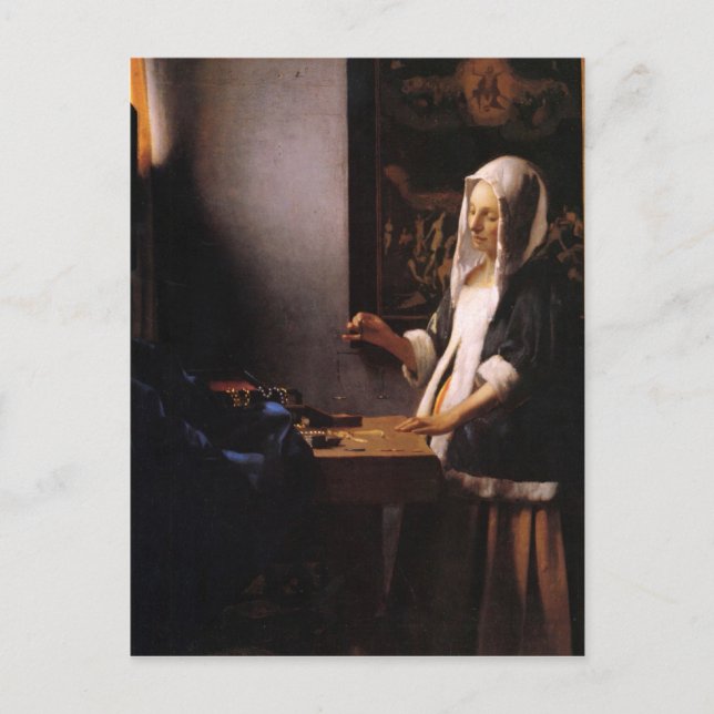 Weights by Johannes Vermeer Postcard (Front)