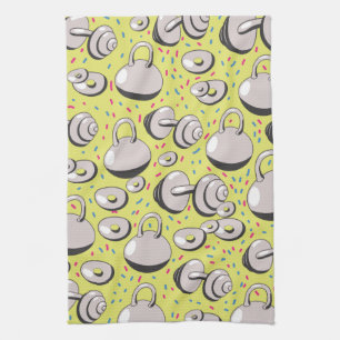 Weights pattern kitchen towel
