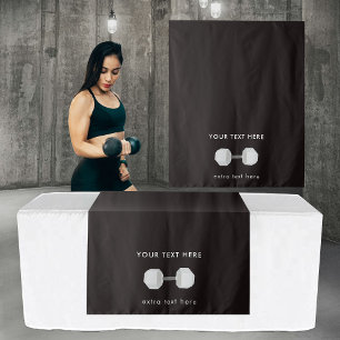 Weights Pop Up Shop Table Runner Sign Business Tapestry