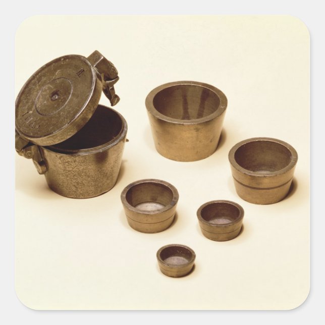 Weights used by merchants and apothecaries square sticker (Front)