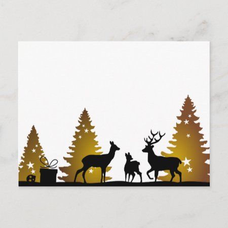 Weihnachten Hirsche Familie Postcard