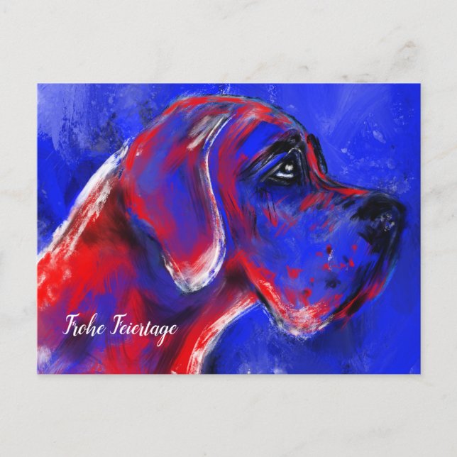 Weihnachten mit Doggen Portrait Postcard (Front)