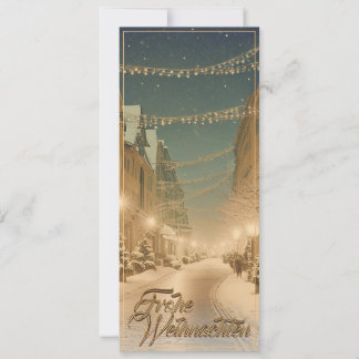 Weihnachtlich verschneite Straßen einer Innenstadt