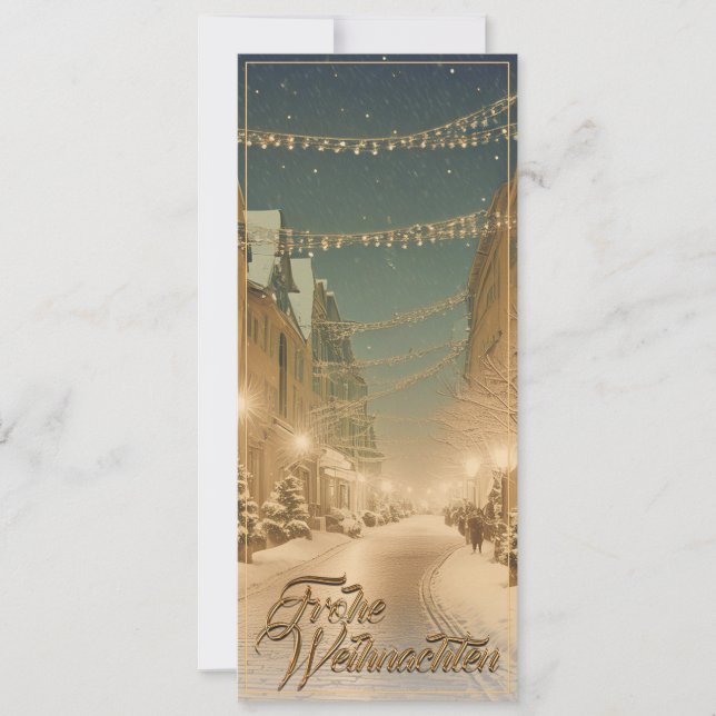 Weihnachtlich verschneite Straßen einer Innenstadt (Front)