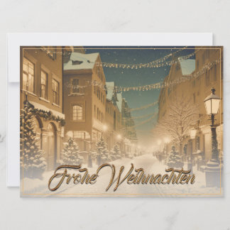 Weihnachtlich verschneite Straßen einer Innenstadt