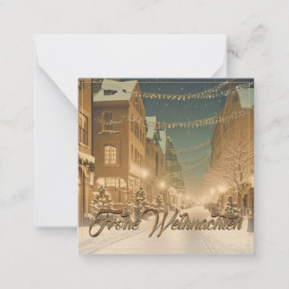 Weihnachtlich verschneite Straßen einer Innenstadt Note Card