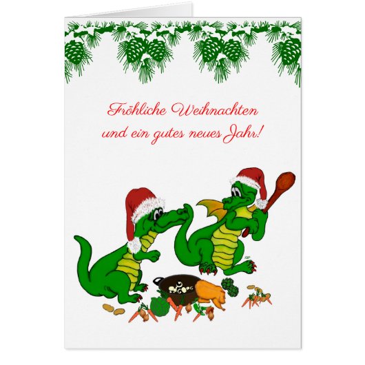 Weihnachts Drachen , auf Deutsch Cards (Front)