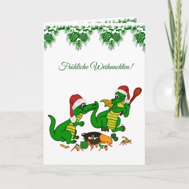 Weihnachts Drachen , auf Deutsch Holiday Card (Front)