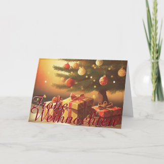 Weihnachtsbaum mit goldenen Geschenken Card