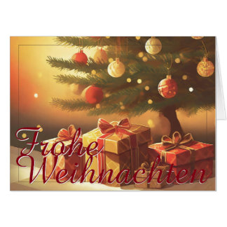 Weihnachtsbaum mit goldenen Geschenken Card