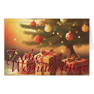 Weihnachtsbaum mit goldenen Geschenken Card