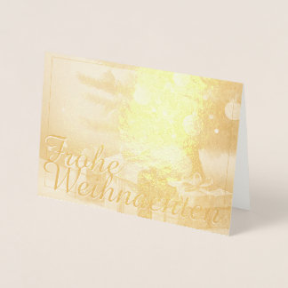 Weihnachtsbaum mit goldenen Geschenken Foil Card