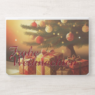 Weihnachtsbaum mit goldenen Geschenken HP Laptop Skin