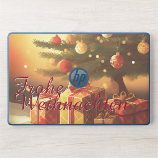Weihnachtsbaum mit goldenen Geschenken HP Laptop Skin