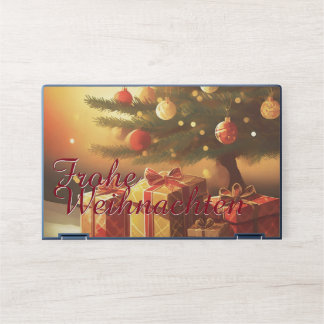 Weihnachtsbaum mit goldenen Geschenken HP Laptop Skin