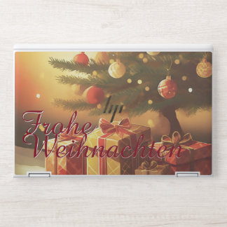 Weihnachtsbaum mit goldenen Geschenken HP Laptop Skin