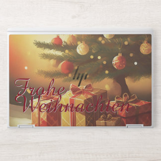 Weihnachtsbaum mit goldenen Geschenken HP Laptop Skin