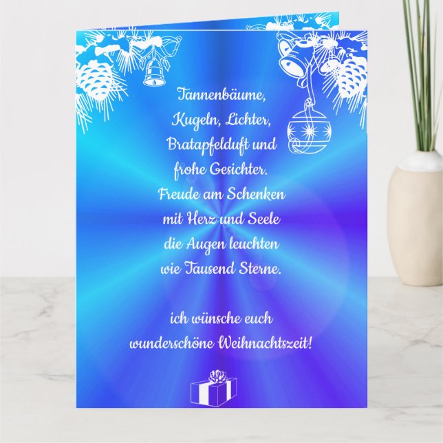 Weihnachtsgedicht Deutsch , Add Your Text Card (Front)