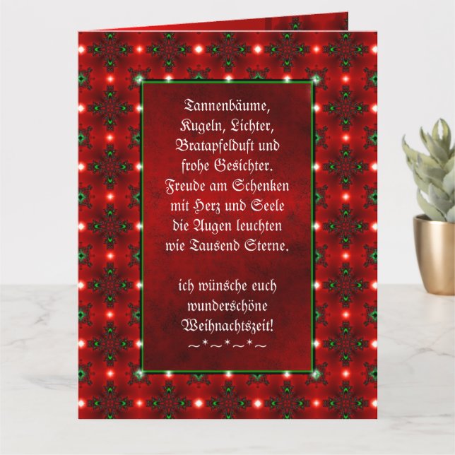 Weihnachtsgedicht Deutsch , Add Your Text Card (Small Plant)