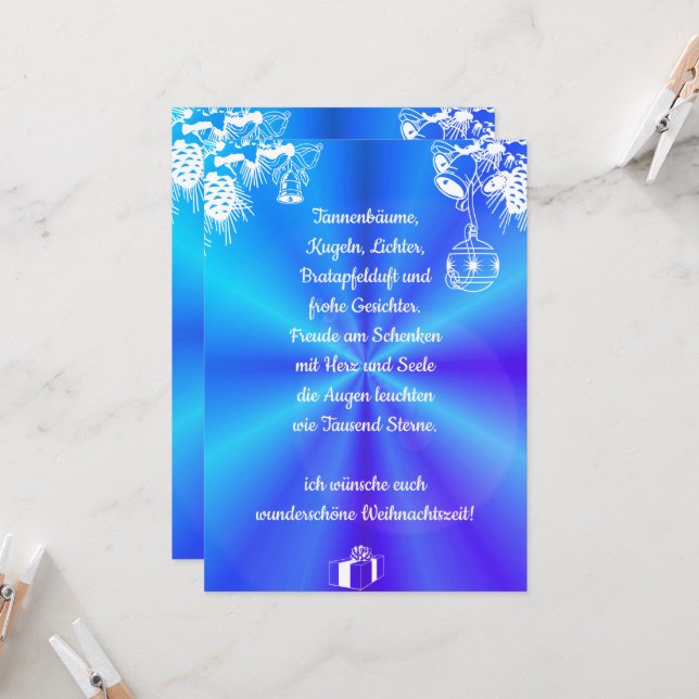 Weihnachtsgedicht Deutsch , Add Your Text Card (Front/Back In Situ)
