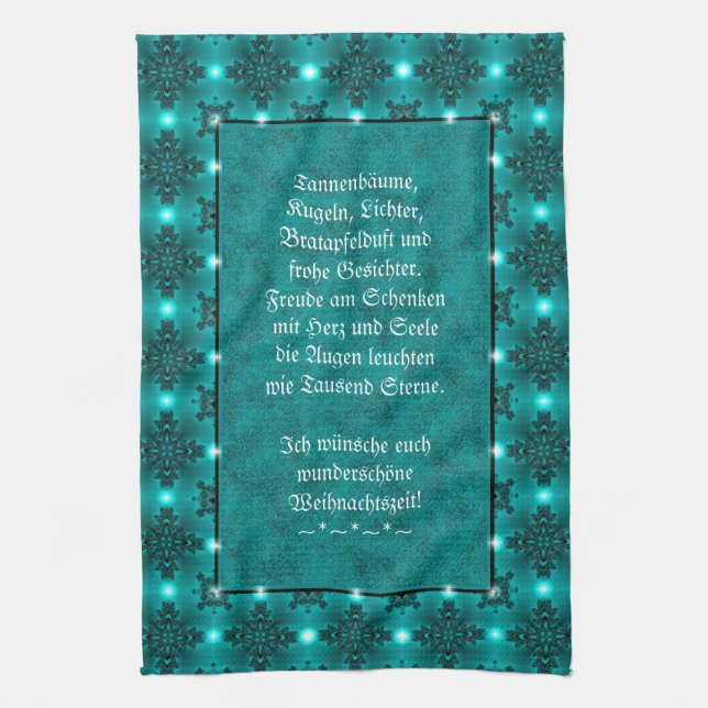 Weihnachtsgedicht Deutsch , Add Your Text Kitchen Towel (Vertical)