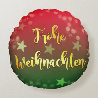 Weihnachtsgeschenk Kissen Frohe Weihnachten Round Pillow
