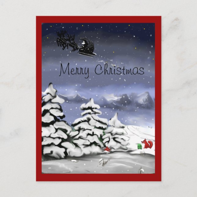 Weihnachtsgruss, Geschenk für den Fuchs Holiday Postcard (Front)