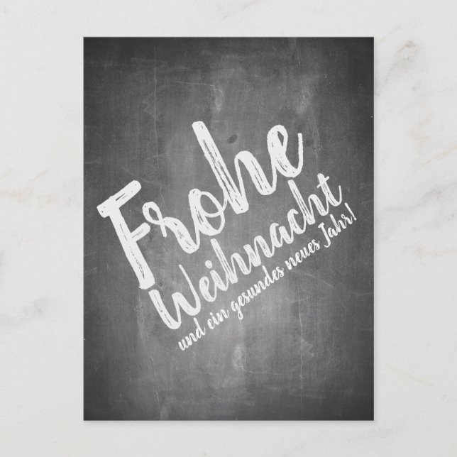 Weihnachtsgrüße auf der Kreidetafel Holiday Postcard (Front)