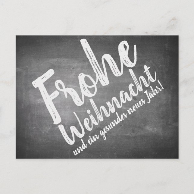 Weihnachtsgrüße auf der Kreidetafel Holiday Postcard (Front)