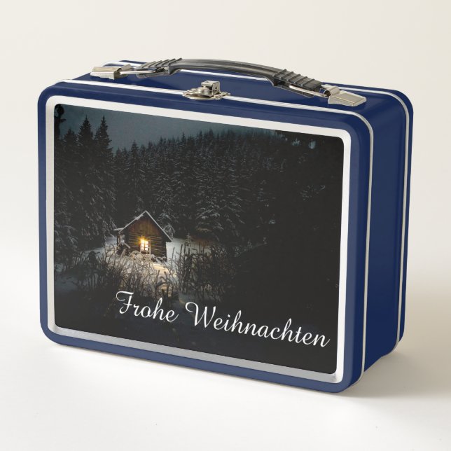 Weihnachtsgrüße mit Hexenhaus Metal Lunch Box (Front)
