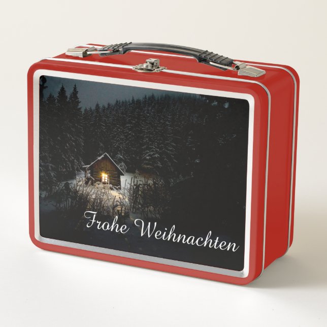 Weihnachtsgrüße mit Hexenhaus Metal Lunch Box (Front)