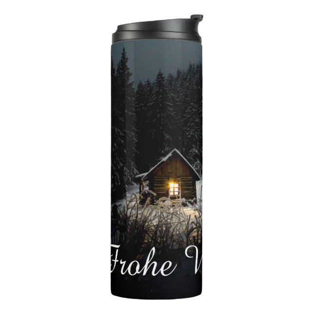 Weihnachtsgrüße mit Hexenhaus Thermal Tumbler (Rotated Left)