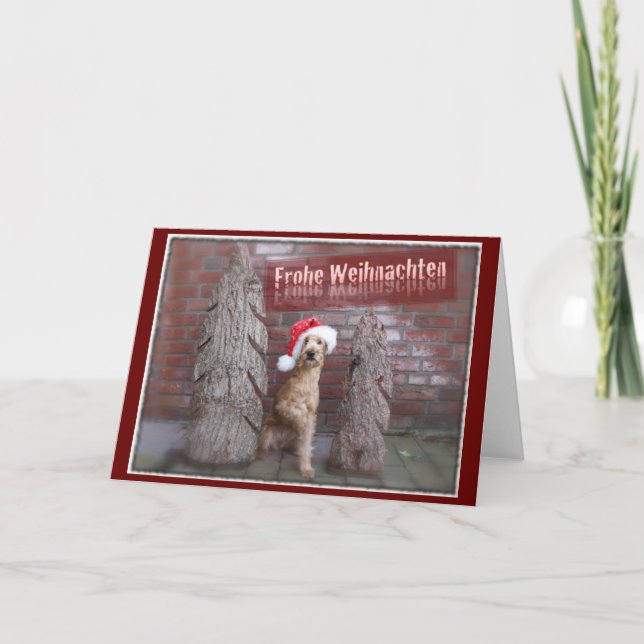 Weihnachtskarte "Irish Terrier" Holiday Card (Front)